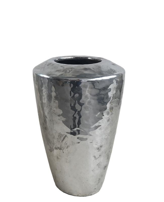 Silver Ceramic Metallic Vase