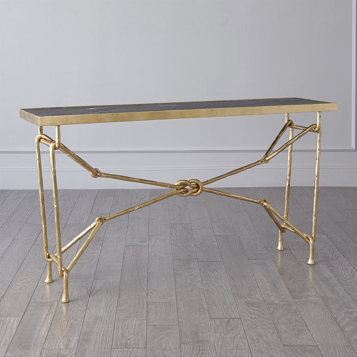 LOVE KNOT CONSOLE-GOLD LEAF/BLACK