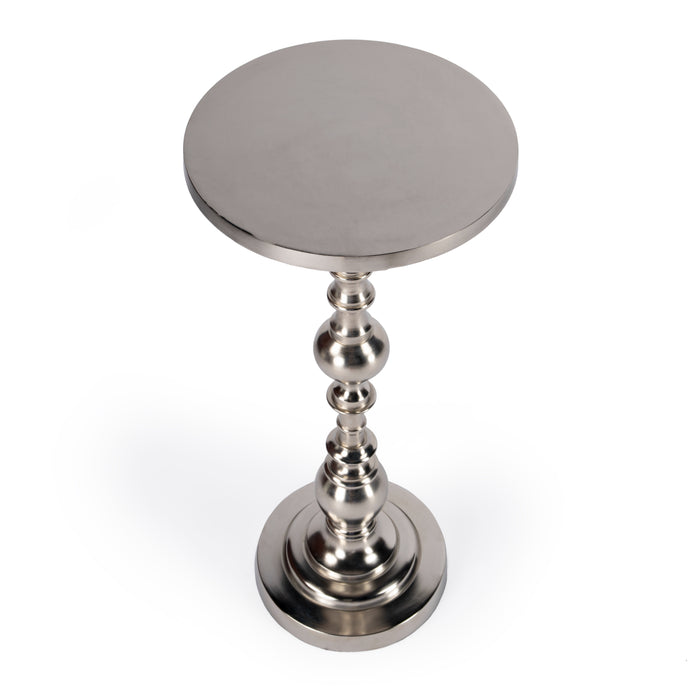 Butler Darien Round Nickel Pedestal End Table