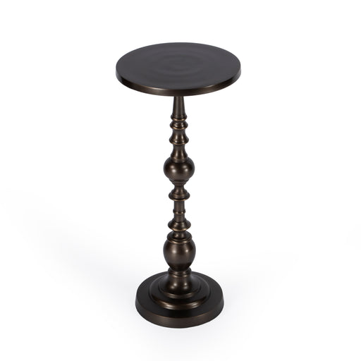 Butler Darien Round Bronze Pedestal End Table