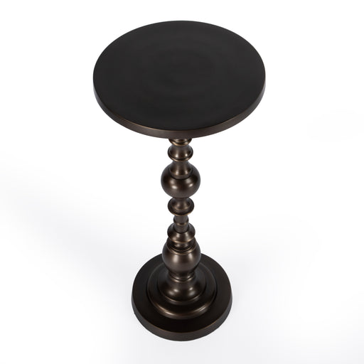 Butler Darien Round Bronze Pedestal End Table