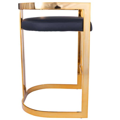 Butler Clarence Gold & Black Faux Leather Counter Stool
