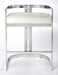 Butler Clarence Silver & White Faux Leather Counter Stool