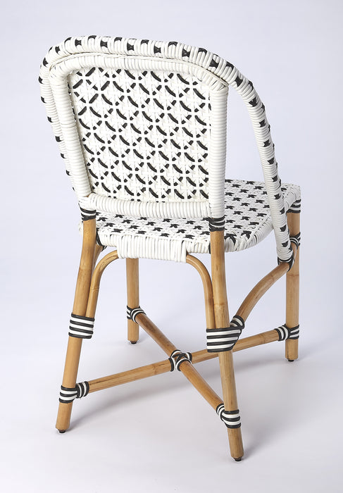 Butler Tenor White & Black Rattan Dining Chair