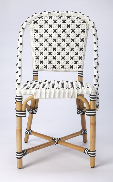 Butler Tenor White & Black Rattan Dining Chair