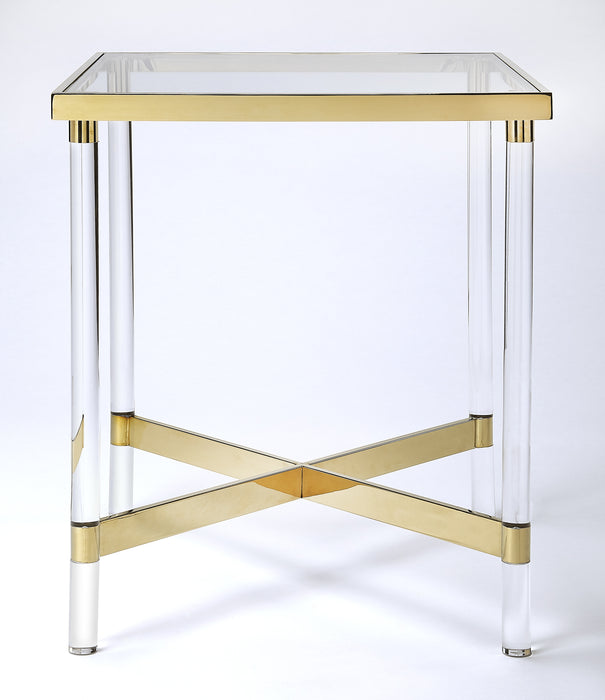 Butler Charleise Acrylic Gold Square End Table