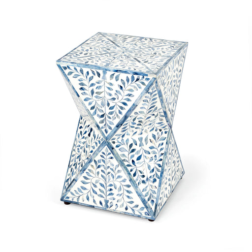Butler Anais White and Blue Bone Inlay End Table