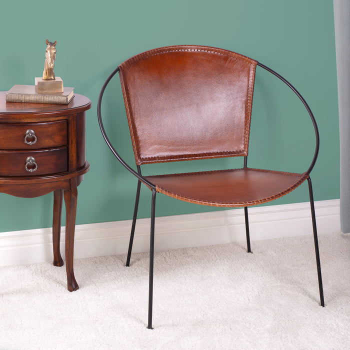 Butler Milo Brown Leather Accent Chair