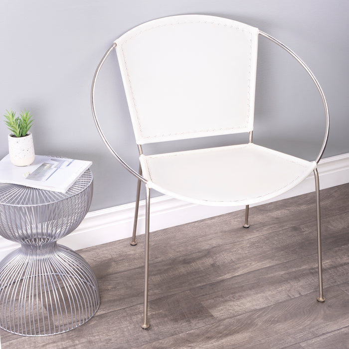 Butler Milo White Leather Accent Chair