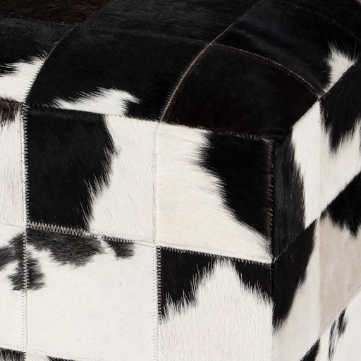 Butler Victorian Hair On Hide Black And White Ottoman