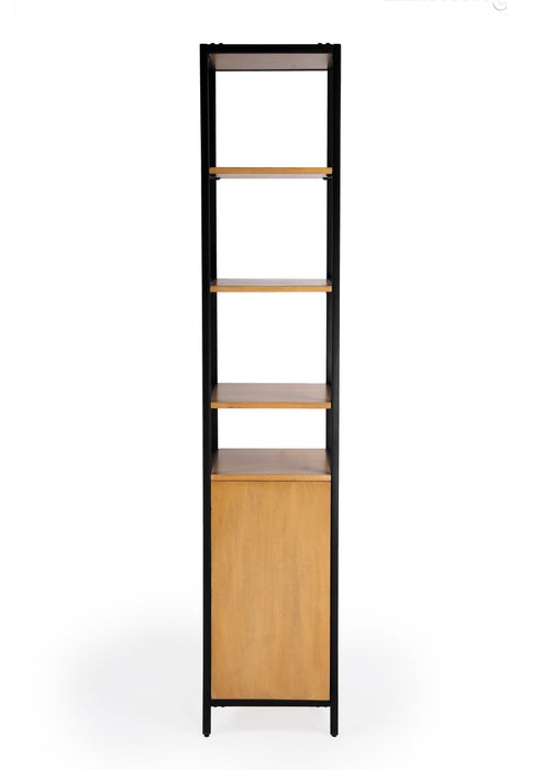 Butler Hans Narrow Wood And Iron Etagere Bookcase