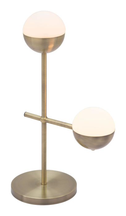 Waterloo Table Lamp White & Brushed Brass