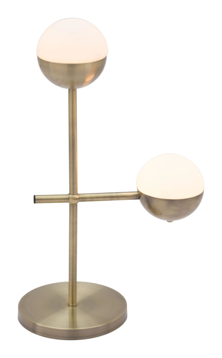 Waterloo Table Lamp White & Brushed Brass