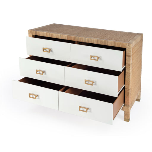 Butler Corfu 6 Drawer Natural Raffia Double Dresser