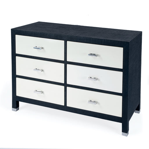 Butler Keros 6 Drawer Navy Raffia Double Dresser