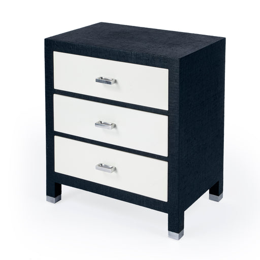 Butler Keros 3 Drawer Navy Raffia Chest