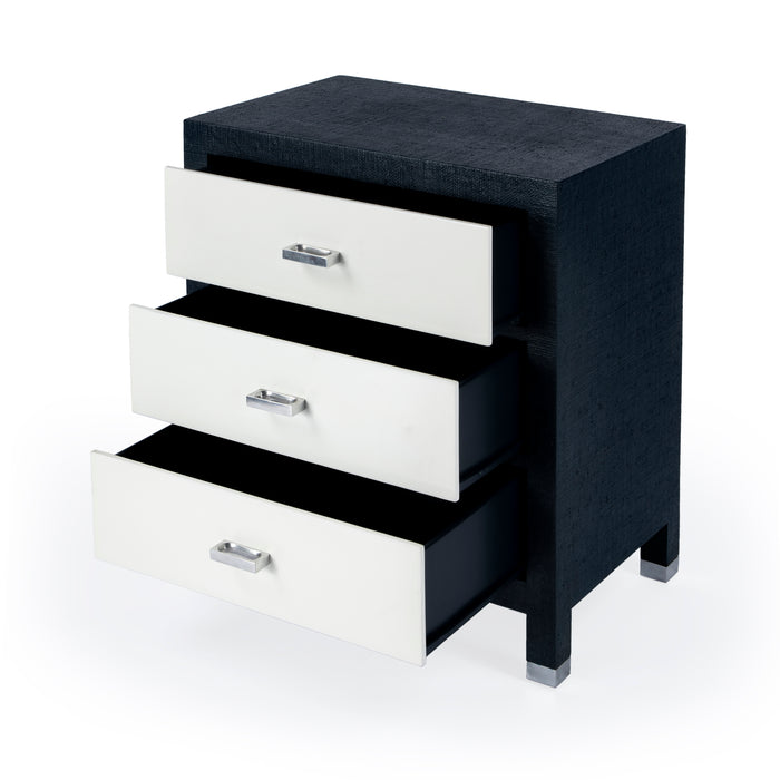 Butler Keros 3 Drawer Navy Raffia Chest