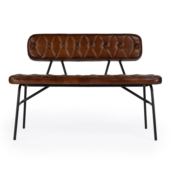Butler Austin Leather Button Tufted Bench