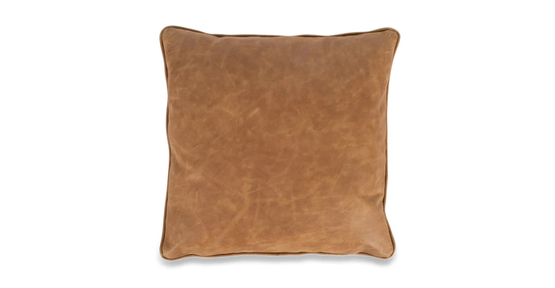 Custom Leather Box edge leather pillow 2-pak