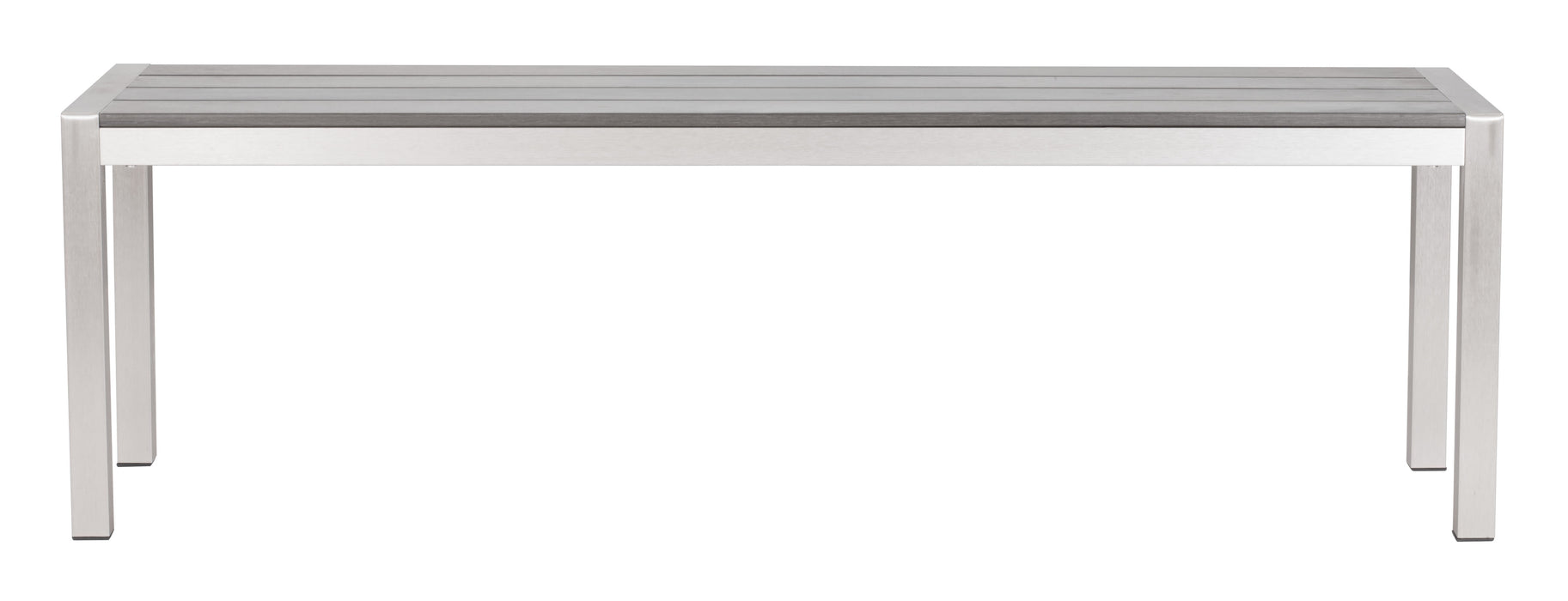 Metropolitan Double Bench Brushed Aluminum