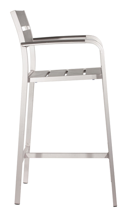 Megapolis Bar Arm Chair (Set of 2) Brushed Aluminum