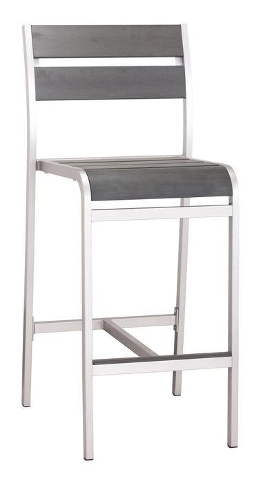 Megapolis Bar Armless Chair (Set of 2) Brushed Aluminum