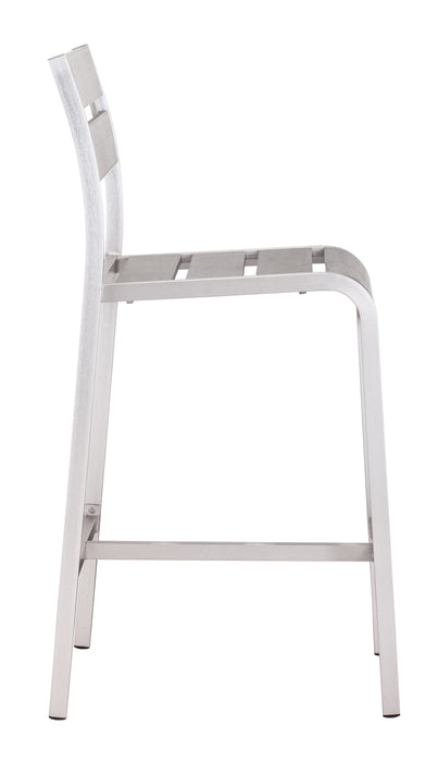 Megapolis Bar Armless Chair (Set of 2) Brushed Aluminum