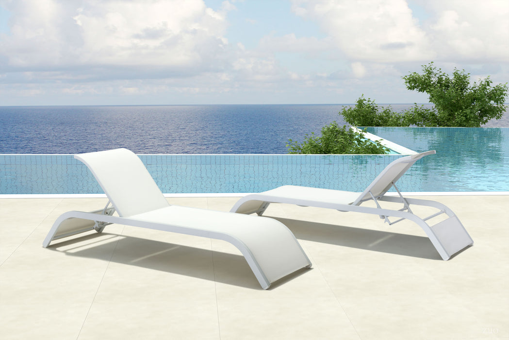 Sun Beach Chaise Lounge White