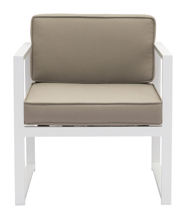 Golden Beach Arm Chair (Set of 2) White & Taupe