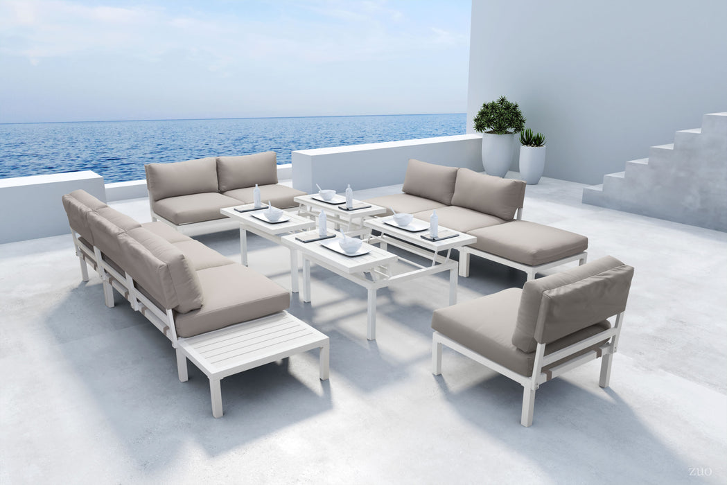 Santorini Armless Chair White & Gray