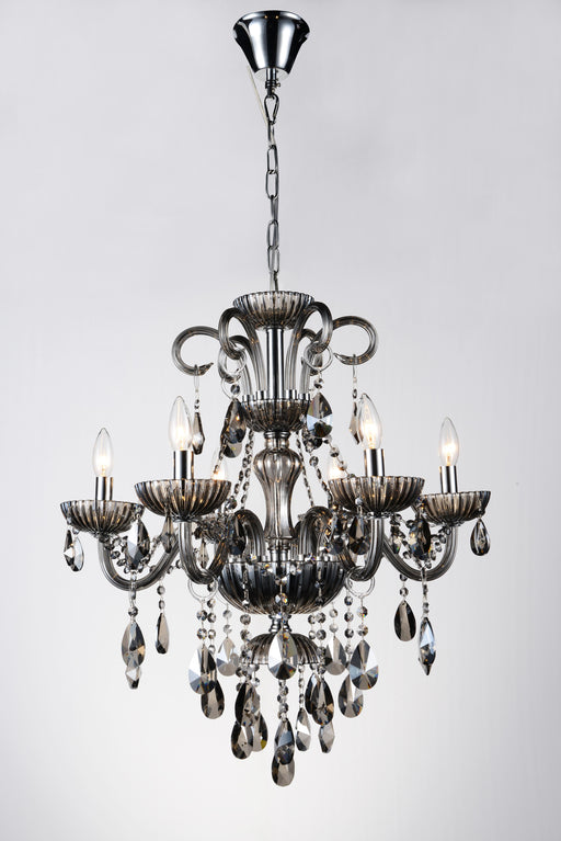 6 Light Up Chandelier with Chrome finish