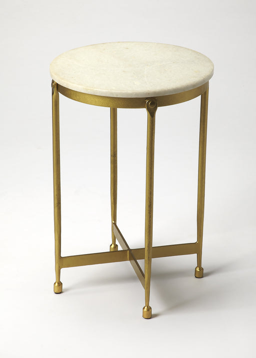Butler Claypool White Marble End Table