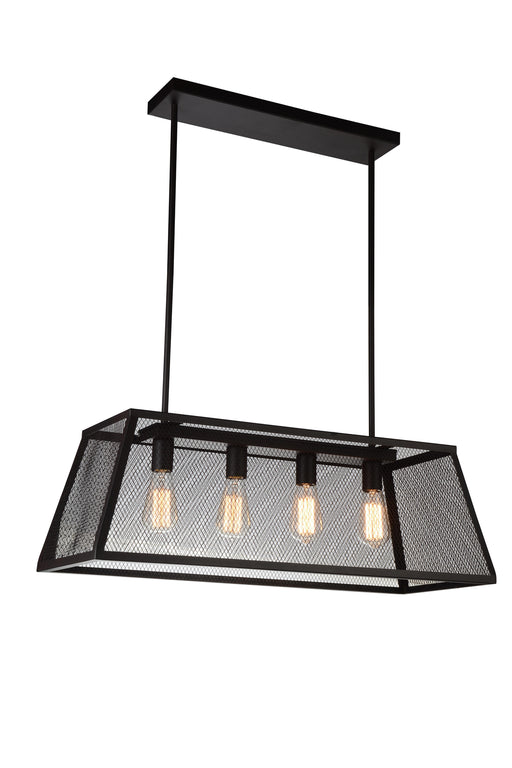 4 Light Down Chandelier with Black finish
