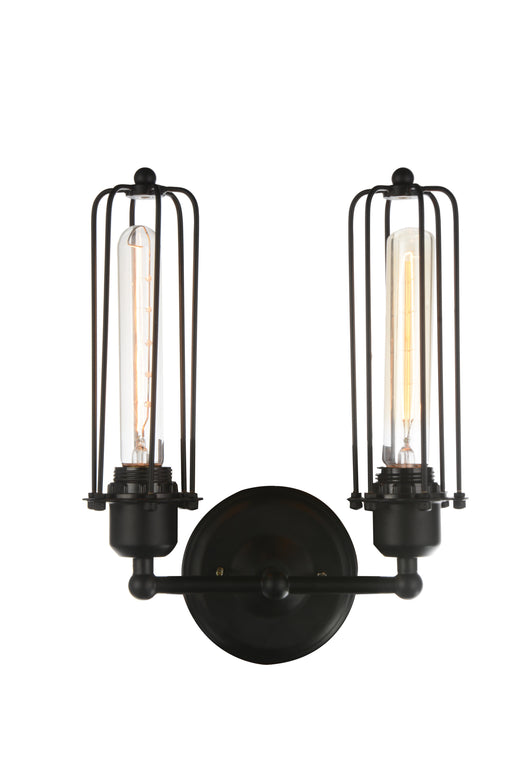 2 Light Wall Sconce with Black finish