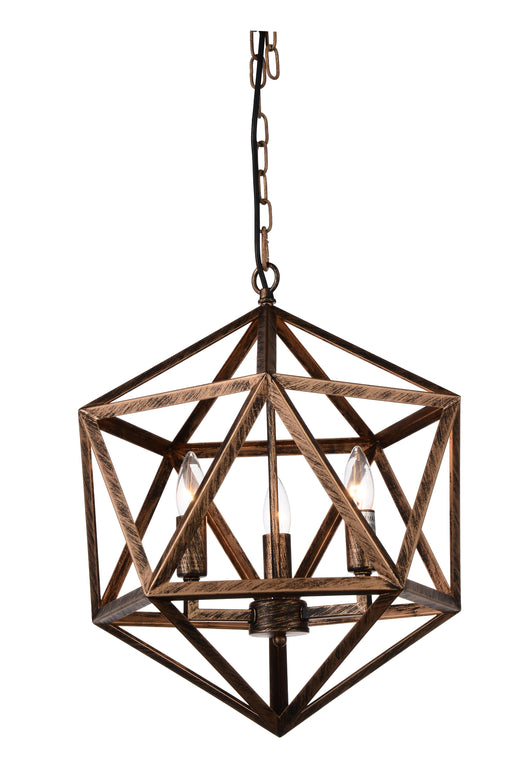 3 Light Up Pendant with Antique forged copper finish