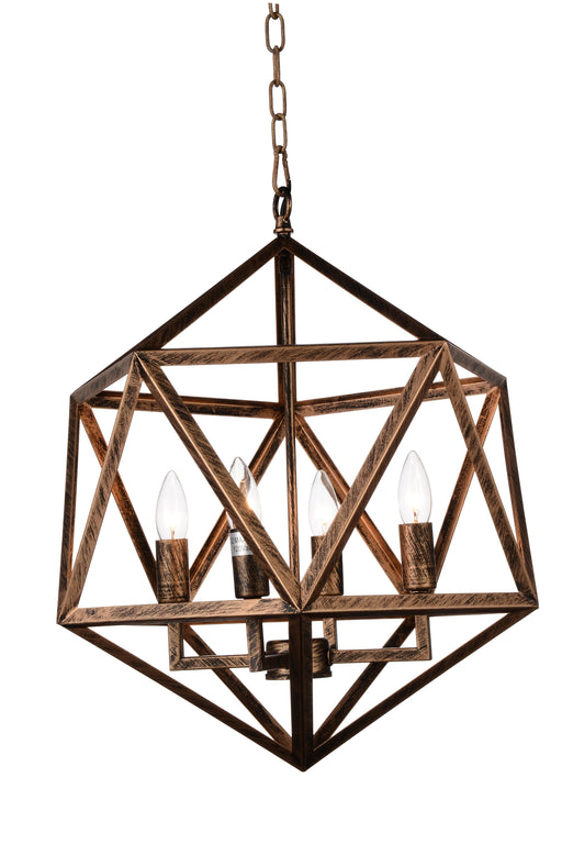 4 Light Up Pendant with Antique forged copper finish