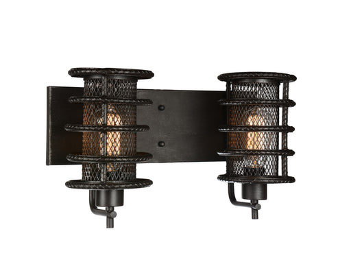2 Light Wall Sconce with Brown finish