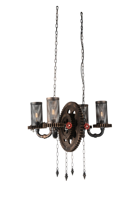 4 Light Up Chandelier with Rust finish