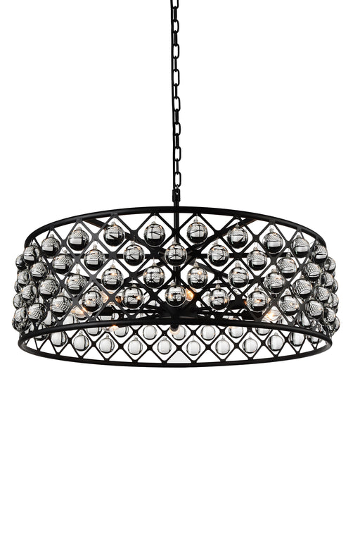 8 Light Chandelier with Black finish