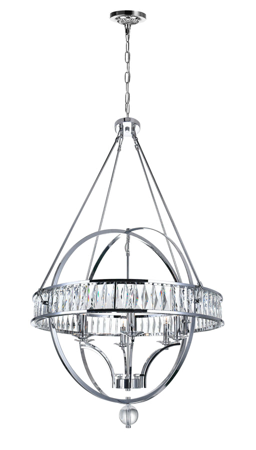 6 Light Chandelier with Chrome finish