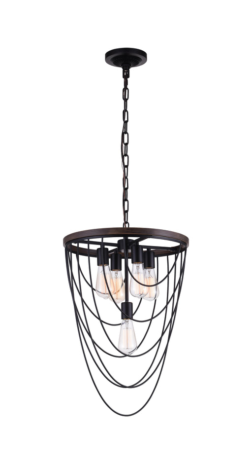 5 Light Chandelier with Black finish