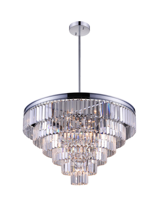 15 Light Down Chandelier with Chrome finish