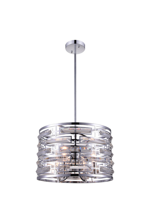 4 Light Drum Shade Chandelier with Chrome finish