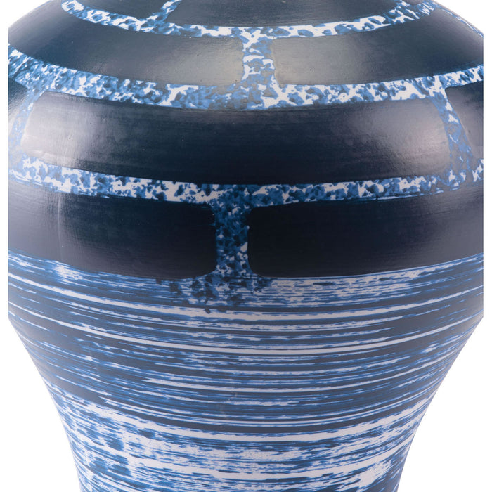 Tall Ocean Vase Blue & White