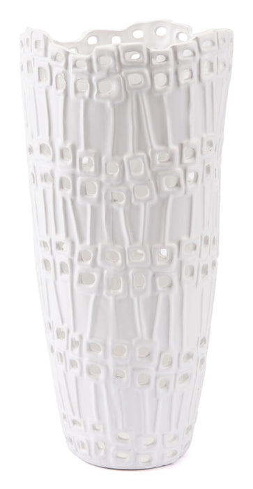 Tall Cal Vase White