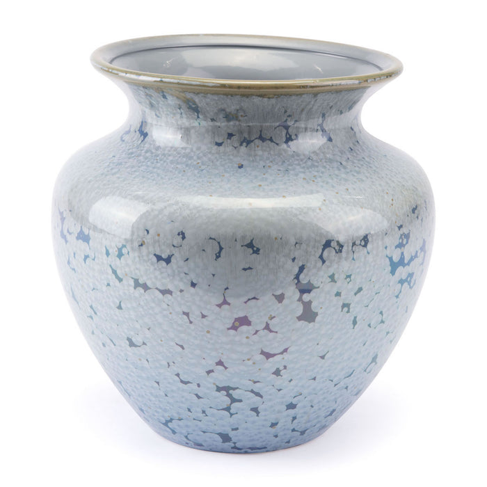 Short Crystal Vase Blue