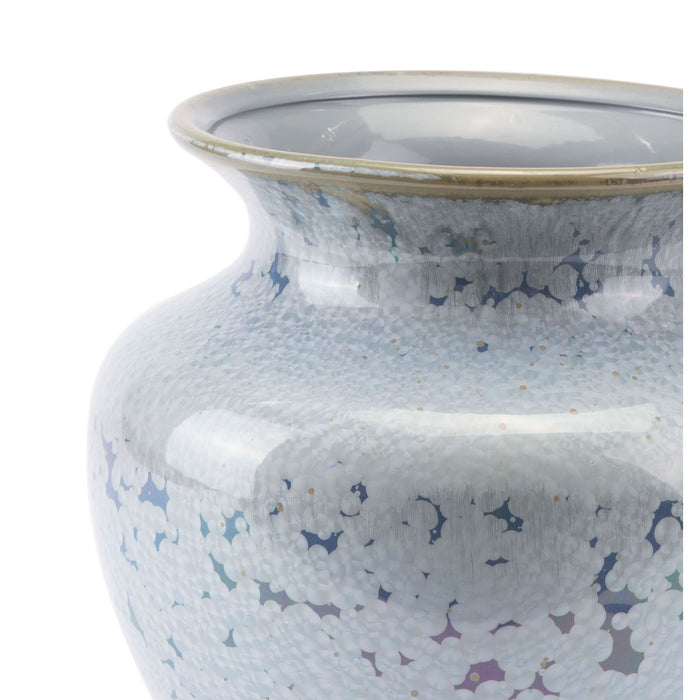 Short Crystal Vase Blue