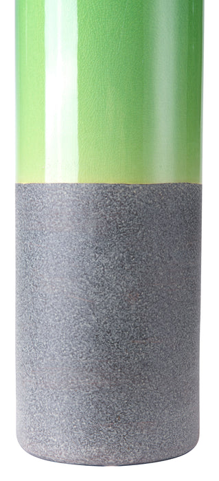 Medium Stoneware Bottle Green & Gray