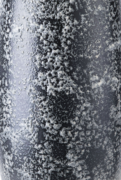 Medium Stoneware Metal Vase Black