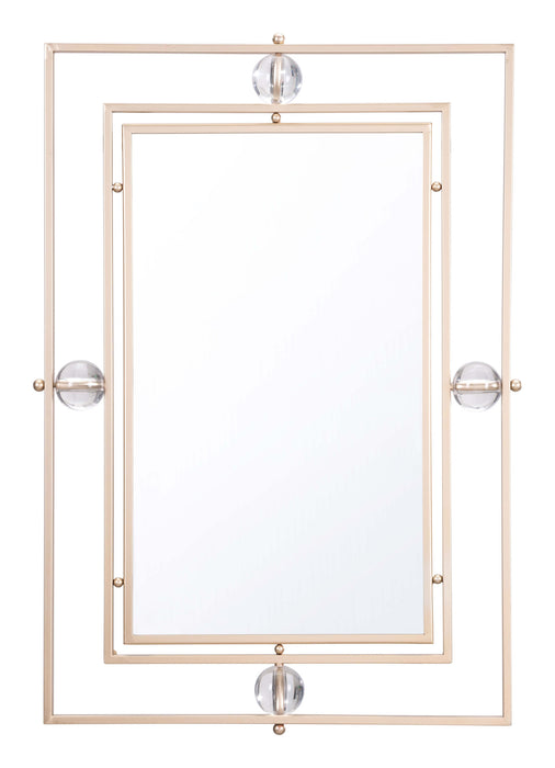 Floating Rectangle Lucite Mirror Gold